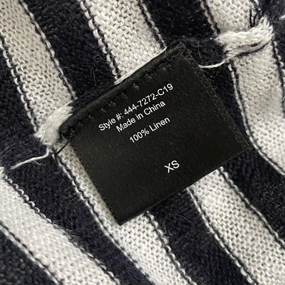 Jenni Kayne Black White Stripe Linen Shirt XS - Picture 4 of 6